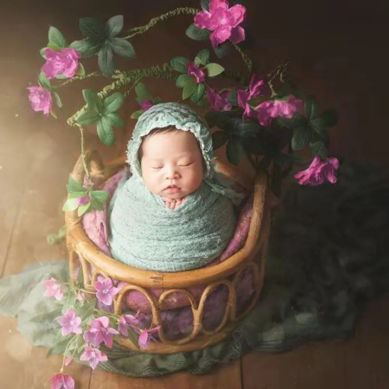Rattan Round Basket - Newborn Photography Props